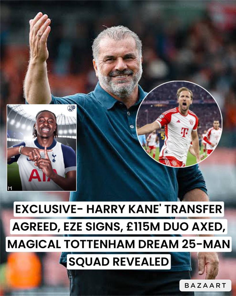 You are currently viewing EXCLUSIVE- Harry Kane’ transfer agreed, Eze signs, £115m duo axed – Tottenham dream 25-man squad revealed